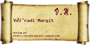 Váradi Margit névjegykártya