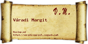 Váradi Margit névjegykártya